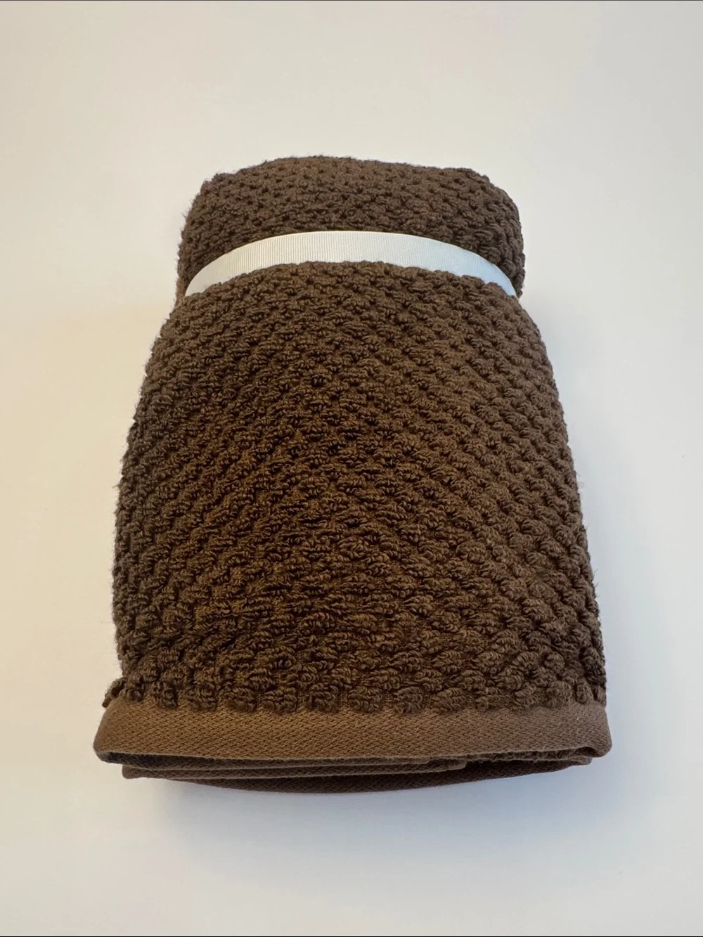 2pc ECOEXISTENCE Bamboo Zero Twist Loops Bath Hand Towel Set - Chocolate